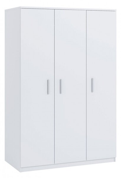 Třídveřová šatní skříň 135 cm CORTLAND - bílá