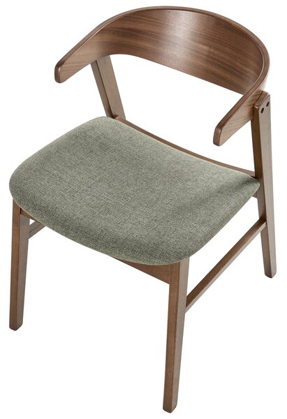 Sada 2 jídelních židlí LILLY Tkanina Tmavě zelená/Hnědá