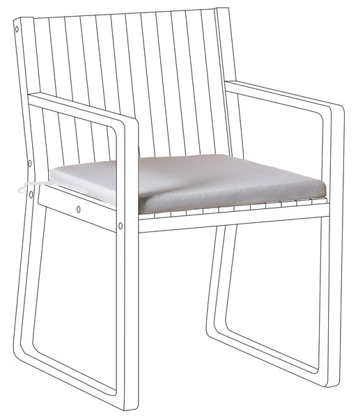 Polštář na zahradní židli SASSARI PREMIUM 46 x 46 cm Světle šedá