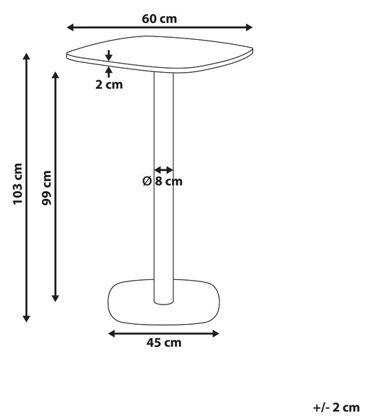 Barový stůl MORELLA Světle hnědá/Bílá 60 cm 60 cm