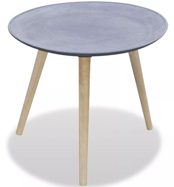 Kulatý odkládací / konferenční stolek šedý, vzhled betonu