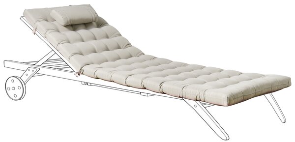 Polstr na zahradní lehátko CESANA PREMIUM 192 x 56 cm Taupe