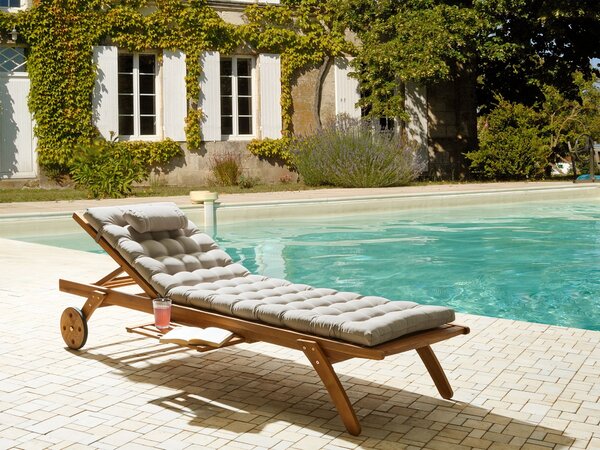 Polstr na zahradní lehátko CESANA PREMIUM 192 x 56 cm Taupe