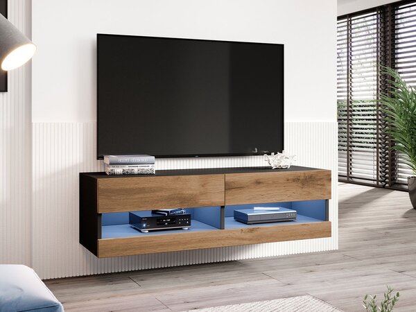 TV stolek 140 cm ASHTON 1 - černý / dub wotan