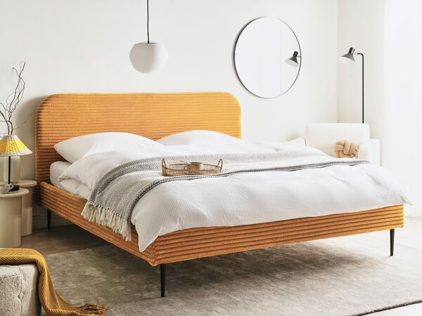 Postel Manšestr FLAYAT 180 x 200 cm Oranžová