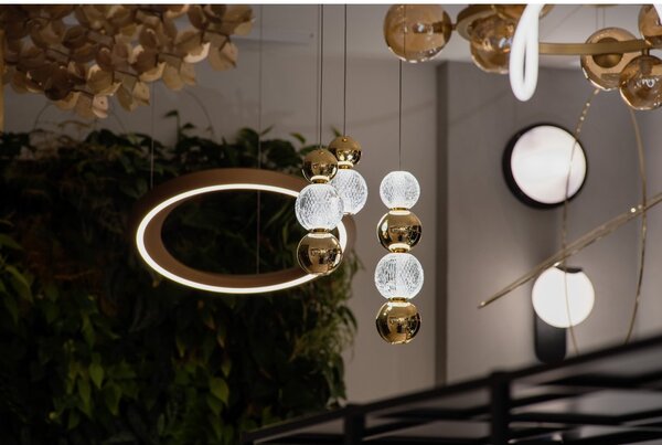 Lodes Závěsné nastavitelné LED svítidlo TIDAL, 33W, ø 60 cm, CRI90 Barva: Terra + bílá montura, Teplota světla: 2700K - teplá bílá, Stmívání, řízení: TRIAC (lze použít i bez stmívání)