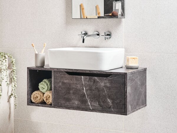 Nástěnná skříňka pod umyvadlo CASCAVEL 80 cm Černý mramor