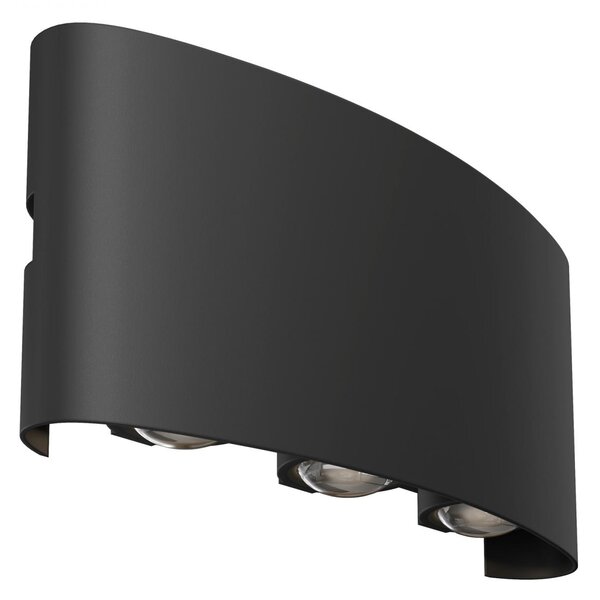 Maytoni Venkovní nástěnné LED svítidlo STRATO, 6W, š. 16,5 cm, CRI80, IP54 Barva: Černá