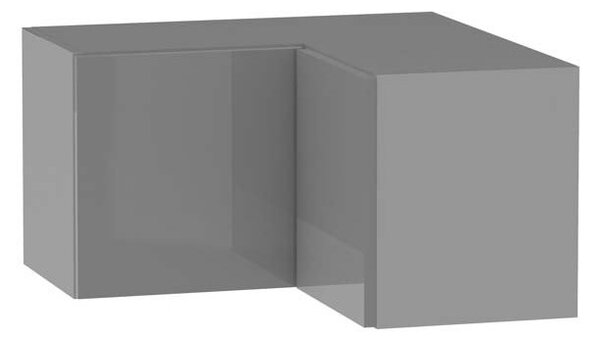 Horní rohová skříňka ADAMA - šířka 65 cm, lesklá šedá / šedá