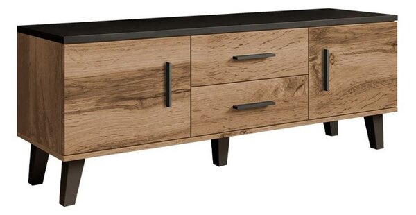 TV stolek 140 cm OLINA - dub wotan / černý
