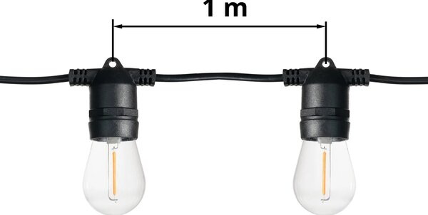 T-LED LED světelný řetěz STL10M 10m, 10xE27, IP65