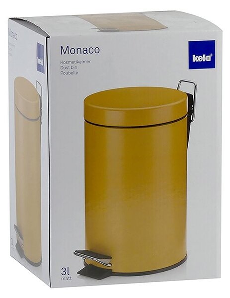 KELA Kosmetický koš MONACO kov žlutá 3l KL-24285