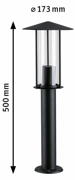PAULMANN Stojací svítidlo klasická neláká hmyz IP44 500mm 2200 - 2200K 4,3W 230V černá E27 kov