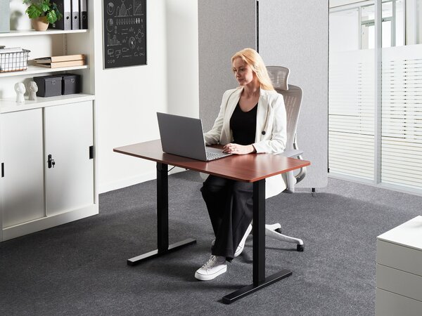 Elektricky výškově nastavitelný pracovní stůl TAVARES Hnědá/Černá 120 cm 60 cm