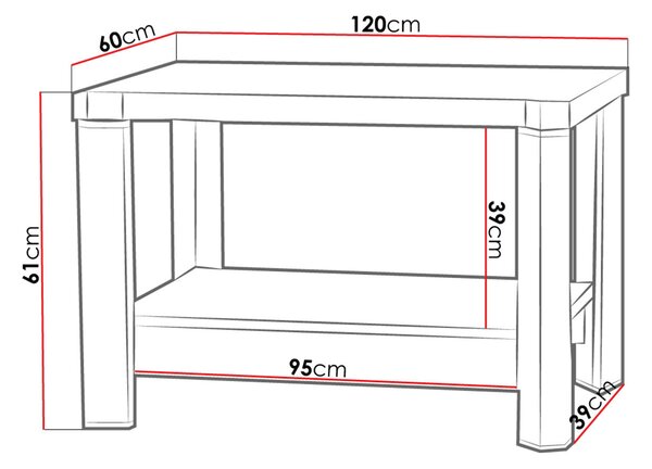 Konferenční stolek ARIKA - 120 cm, dub sonoma