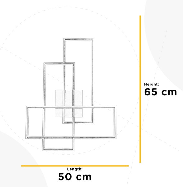 NÁSTĚNNÉ LED SVÍTIDLO, 50/65/10 cm - Online Only svítidla, Online Only