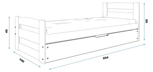 BMS Group Dětská postel s úložným prostorem ERNIE 200x90 Barva postele: Bílá