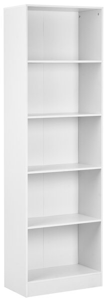 Knihovna s 5 policemi WINNIPEG 174 cm Bílá