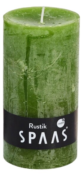 Sloupová svíčka SPAAS RUSTIK 13 cm zelená