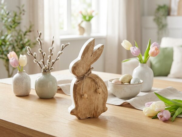 Dřevěný velikonoční zajíc RABELLO 20 cm, bílý