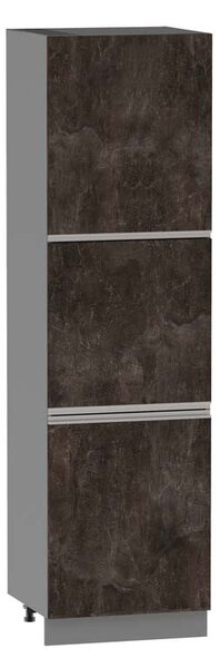 Potravinová skříň ADAMA - šířka 60 cm, beton tmavý atelier / šedá, nožky 10 cm