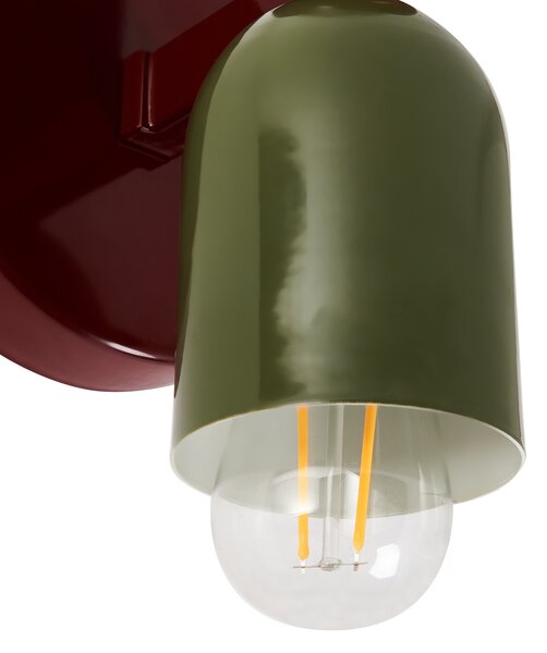 Sada 2 nástěnných lamp TOPI Kov Červená/Zelená