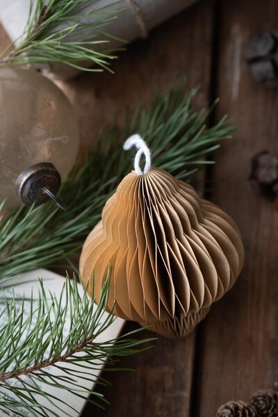 Ib Laursen Papírová ozdoba Folded Paper - Brown IBL226