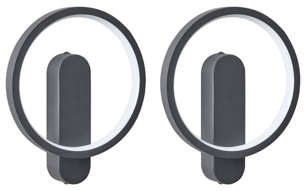Sada 2 nástěnných lamp BLIES Černá Kov LED