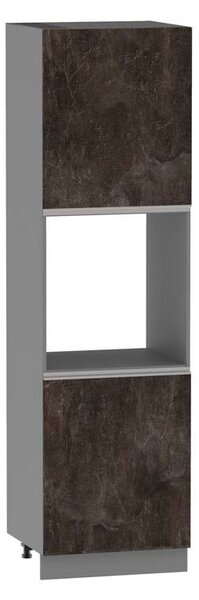 Kuchyňská skříň na vestavnou troubu ADAMA - šířka 60 cm, beton tmavý atelier / šedá, nožky 10 cm