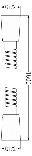 Mexen sprchová hadice 150 cm, černá - 79460-70