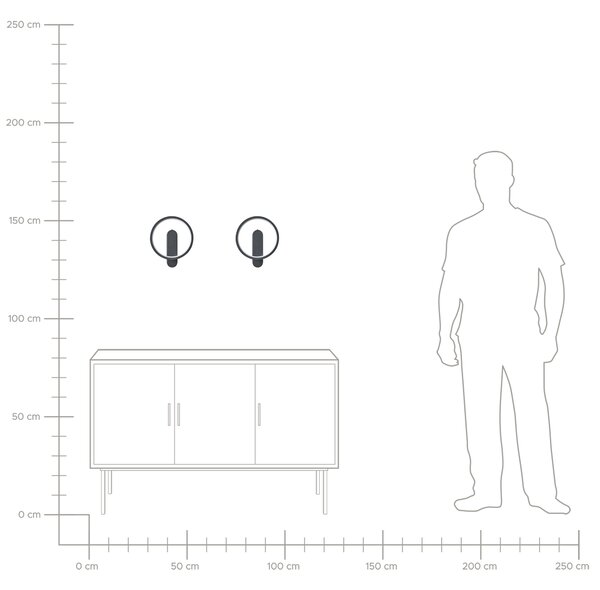 Sada 2 nástěnných lamp BLIES Černá Kov LED
