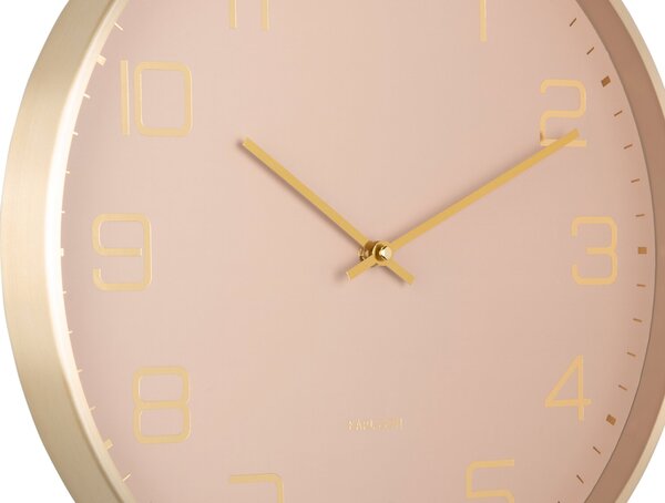 Nástěnné hodiny ELEGANCE GLOW, Ø 40 cm, hnědé