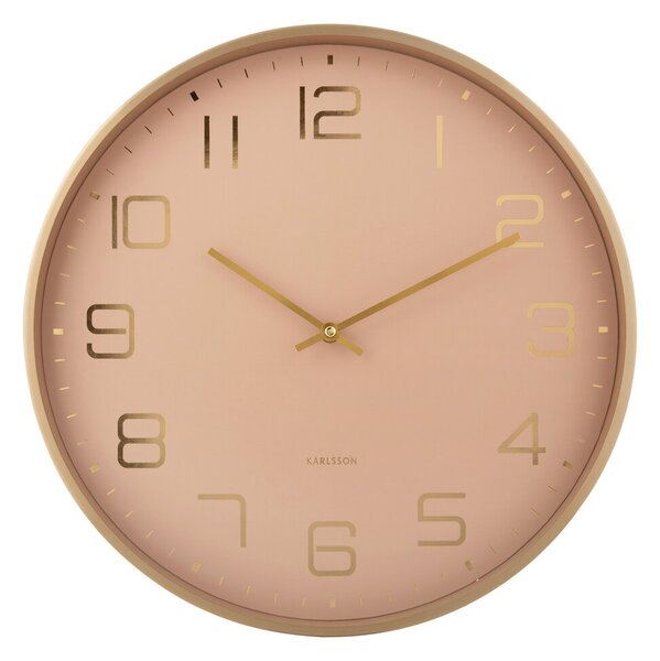 Nástěnné hodiny ELEGANCE GLOW, Ø 40 cm, hnědé