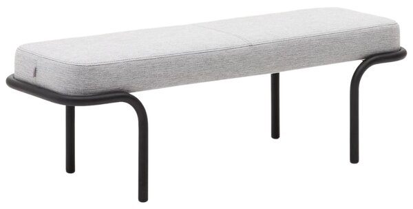 Světle šedá čalouněná lavice Kave Home Compo 130 cm