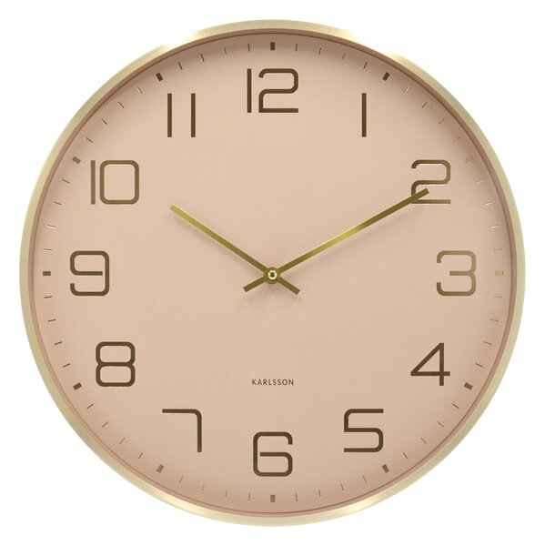 Nástěnné hodiny ELEGANCE GLOW, Ø 40 cm, hnědé