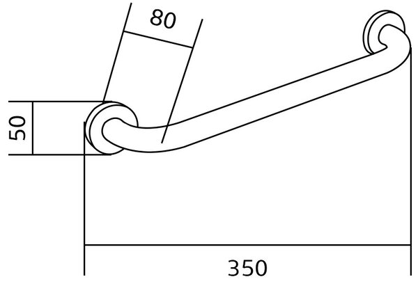 Mexen nástěnné zábradlí 30 cm, Černá - 70101630-70