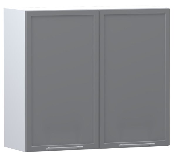 Horní kuchyňská skříňka ARACY - šířka 80 cm, šedá / bílá