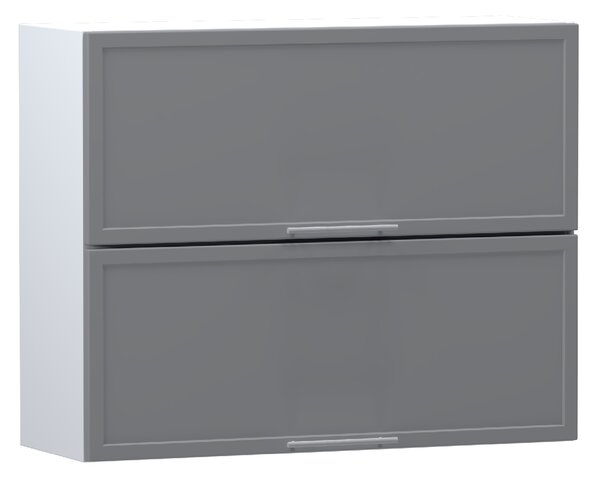 Dvoudveřová závěsná skříňka ARACY - šířka 80 cm, šedá / bílá
