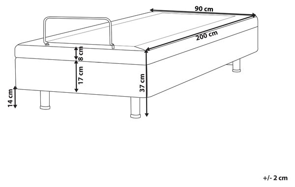 Polohovací postel bez čela Tkanina DUKE 90 x 200 cm Béžová