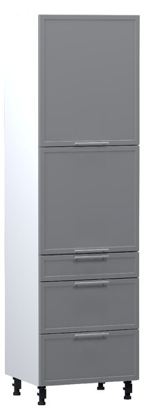 Kombinovaná potravinová skříň ARACY - šířka 60 cm, šedá / bílá, nožky 10 cm