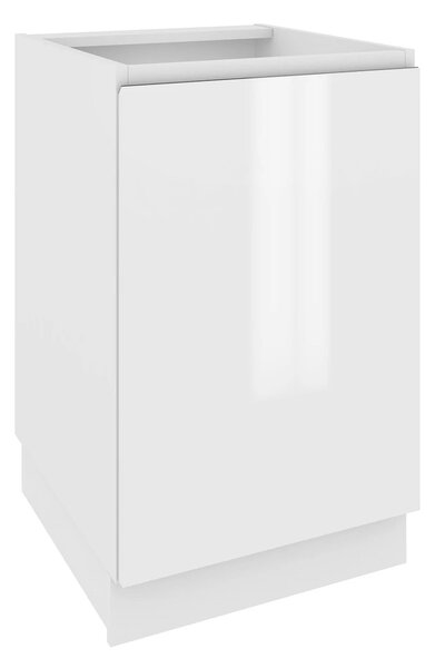 Dolní kuchyňská skříňka IRENA - šířka 50 cm, lesklá bílá / bílá, nožky 10 cm