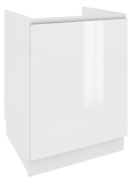 Dřezová skříňka IRENA - šířka 60 cm, lesklá bílá / bílá, nožky 10 cm
