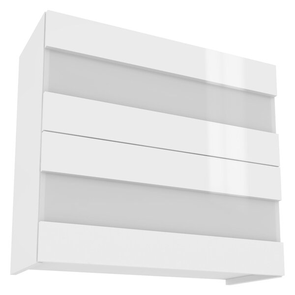 Prosklená kuchyňská skříňka IRENA - šířka 80 cm, lesklá bílá
