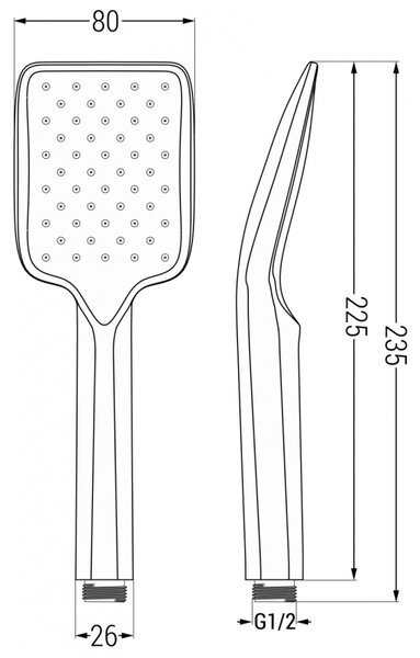 Mexen R-62 sprchová hlavice 1-funkční, černá - 79562-70