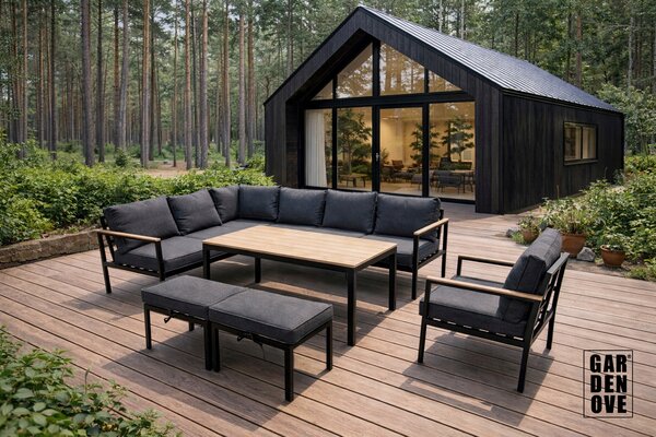 Zahradní nábytková sestava plast GARDENOVE šedá 6 ks
