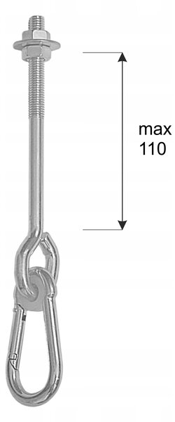 Upevnění houpačky Domax MHA110 8850 10x5 cm stříbrné