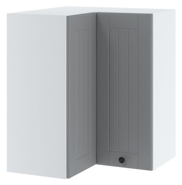 Rohová kuchyňská skříňka LESJA - šířka 60 cm, šedá / bílá