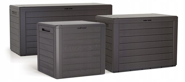Zahradní truhla Prosperplast WoodeBox 140 l Umbra