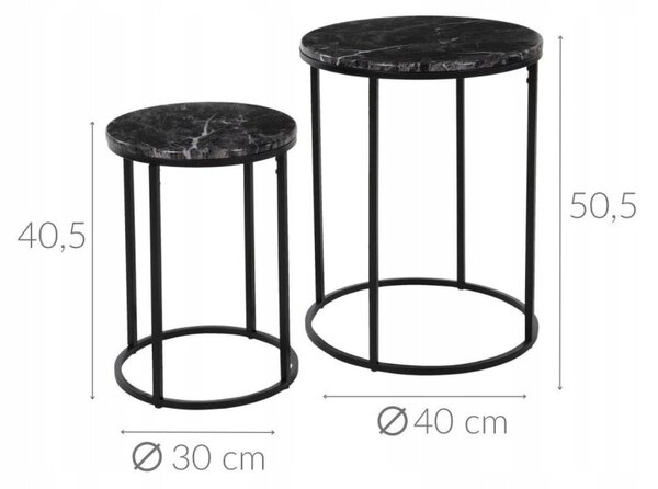 Stůl Home Styling Collection kovový kulatý 40 x 40 x 50,5 cm