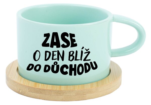 ZASE O DEN BLÍŽ DO DŮCHODU - mint hrníček makronka 200 ml